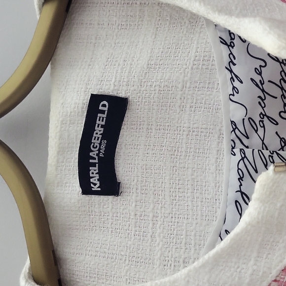 Karl Lagerfeld tweed blazer in bubblegum pink mint condition - Picture 4 of 7